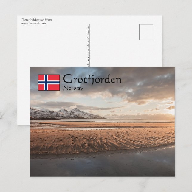 Postal Grotfjorden Noruega (Anverso / Reverso)