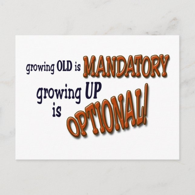 Postal ¡Growin Old! (Anverso)