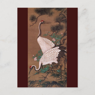 Postal Grúa, Bella Artes japonés Watanabe Shuseki