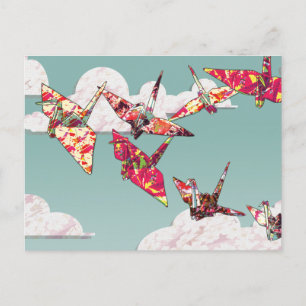 Postal Grúas de papel