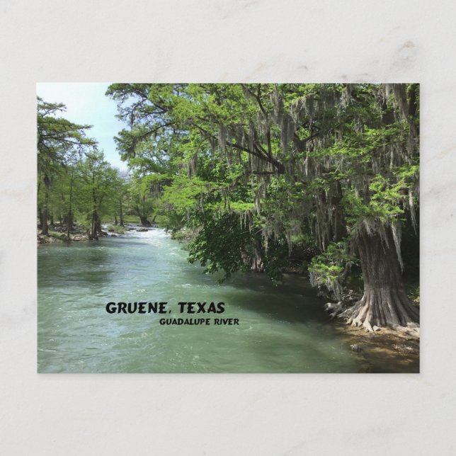Postal Gruene, Texas y el río Guadalupe (Anverso)