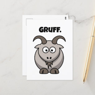 Postal Gruff Gray Goat Funny Fairy Tale Personalizado