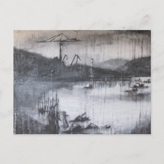 Postal Grullas sobre el río Clyde