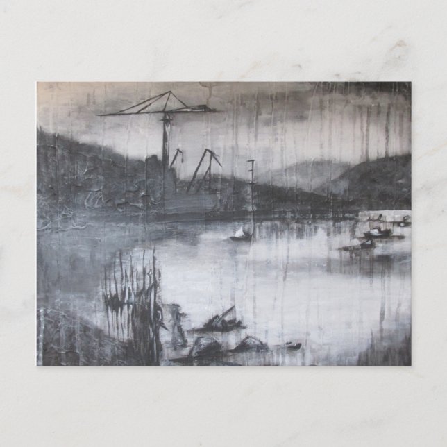 Postal Grullas sobre el río Clyde (Anverso)