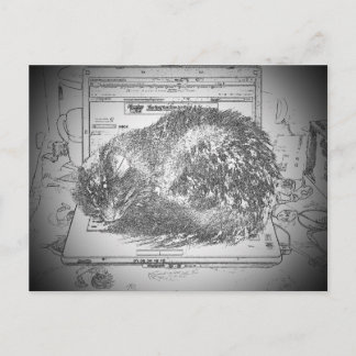 Postal ¿Grumpy Angel Laptop Lap gato?