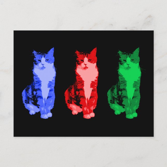 Postal Grumpy Cat Pop Art (Anverso)