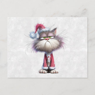 Postal Grumpy Christmas Kitten