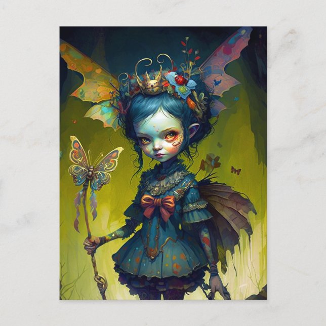 Postal Grumpy Fairy Pixie Fantasy Art (Anverso)