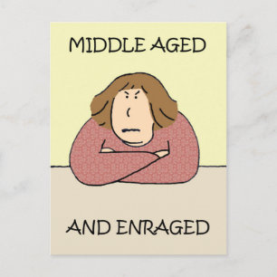 Postal Grumpy Middle Age Lady Personalizado Humor