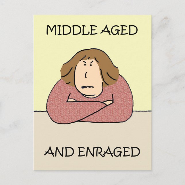 Postal Grumpy Middle Age Lady Personalizado Humor (Anverso)