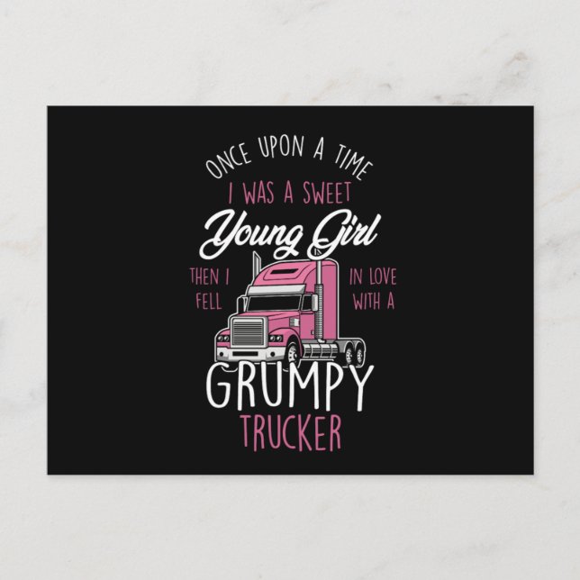 Postal Grumpy Trucker Girl Truck Driver Women Once A Swee (Anverso)
