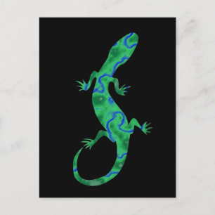 Postal Grüner Gecko ArtDeco
