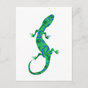 Postal Grüner Gecko ArtDeco