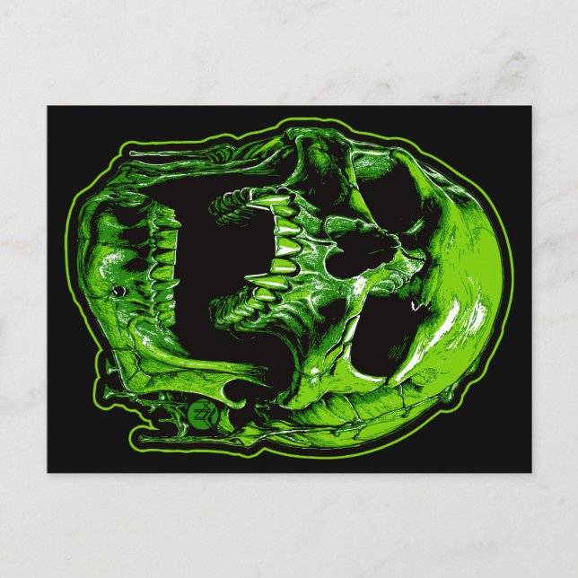 Postal Grüner Vampirschädel (Anverso)