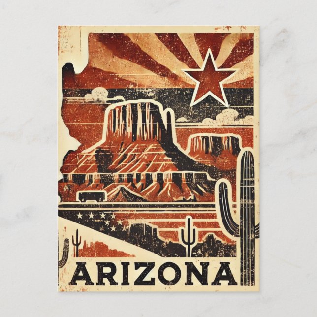 Postal Grunge Arizona en problemas (Anverso)