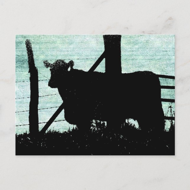 Postal Grunge Cow Silhouette (Anverso)
