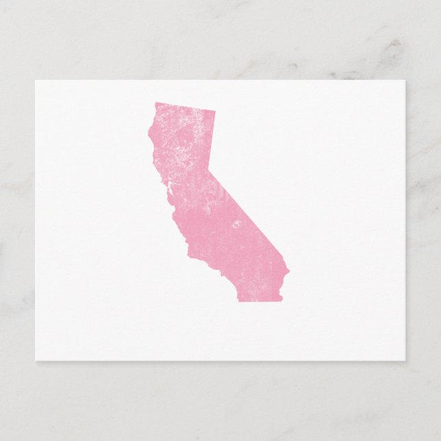 Postal Grunge de época rosa de California (Anverso)
