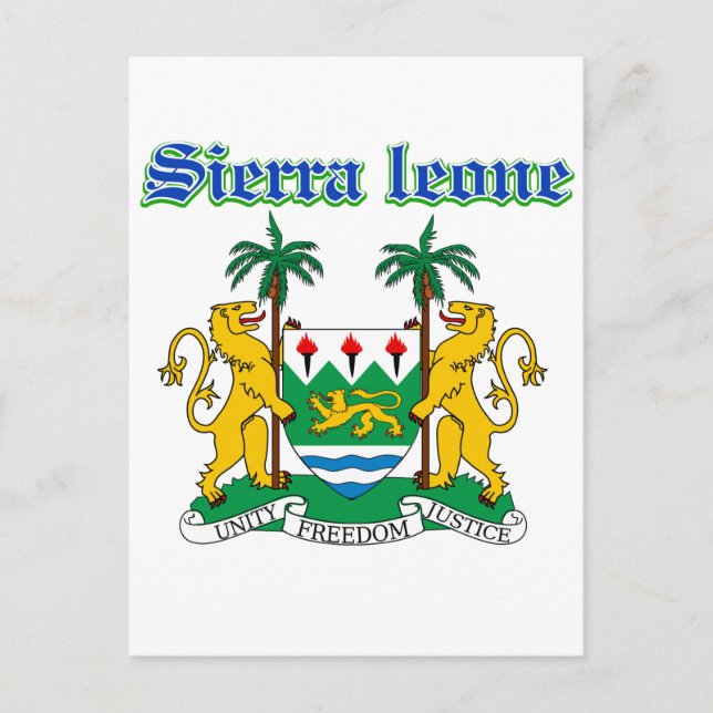 Postal Grunge diseños de escudos de Sierra Leona (Anverso)