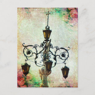 Postal Grunge floral ligero de Plaza
