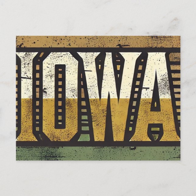 Postal Grunge Iowa con problemas (Anverso)