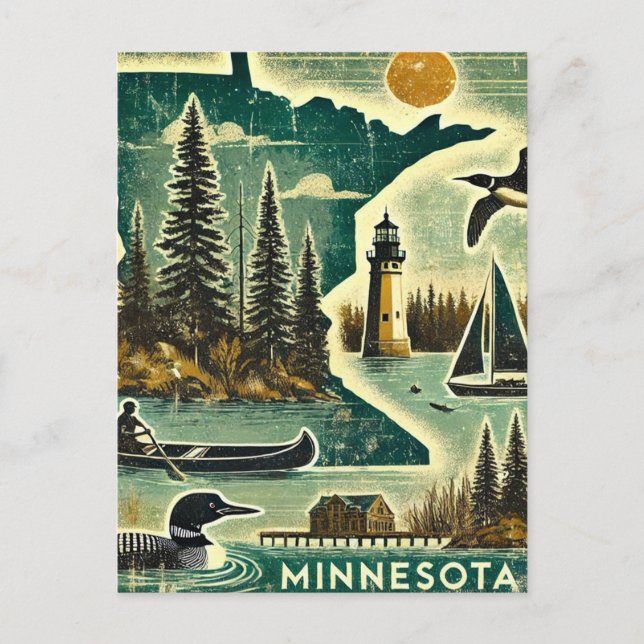 Postal Grunge Minnesota en problemas (Anverso)