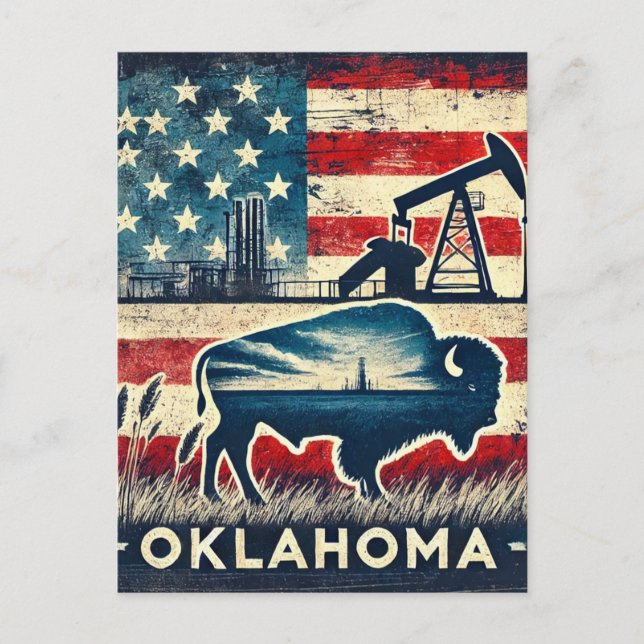 Postal Grunge Oklahoma, afligido (Anverso)