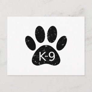 Postal Grunge Perro angustiado Paw K-9
