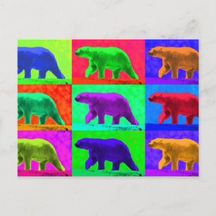 Postal Grunge Pop Art Popart Polar Oso Multipanel