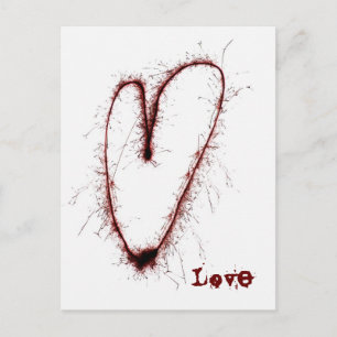 Postal Grunge Punk Love Heart Postcard