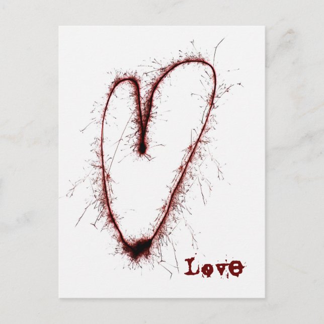 Postal Grunge Punk Love Heart Postcard (Anverso)