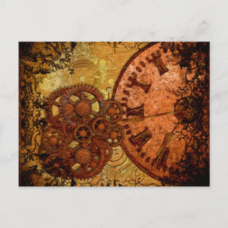 Postal Grunge Steampunk Gear and Clock