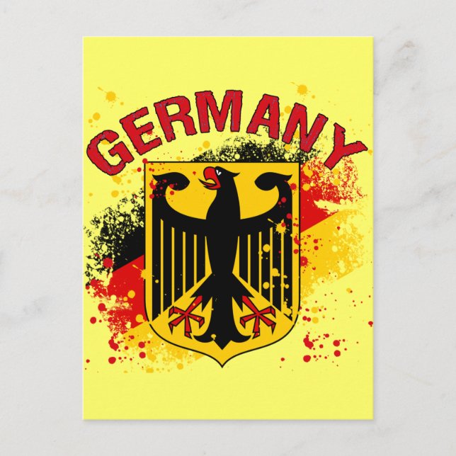 Postal Grunge Style Alemania Escudo de armas y bandera (Anverso)