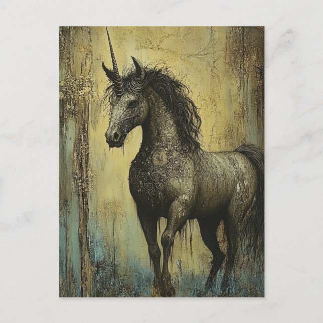 Postal Grunge Unicorn oscuro (Anverso)