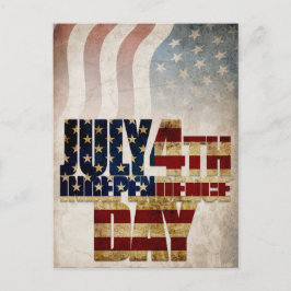 Postal Grunge USA 4 de julio Gráfico de la Independencia