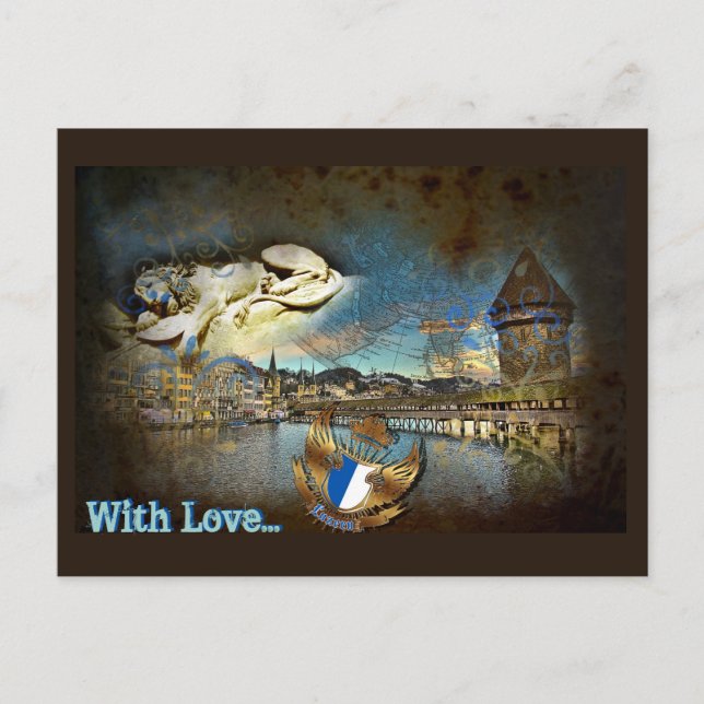 Postal Grunge Vintage LUZERN - Postcard (Anverso)