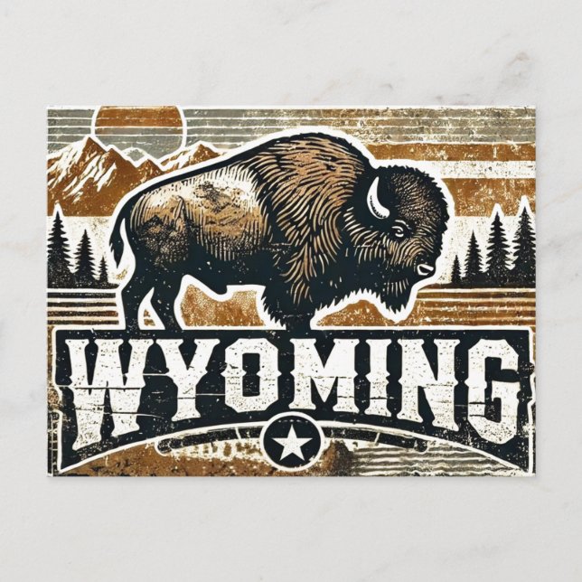Postal Grunge Wyoming, con problemas (Anverso)