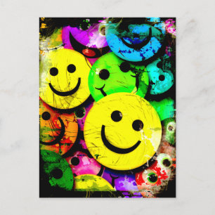 Postal Grungy Abstract Faces Collage