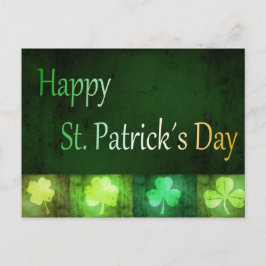 Postal Grungy St. Patrick's Day Shamrock - Postcard