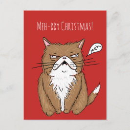 Postal gruñona del navidad del gato del navidad de