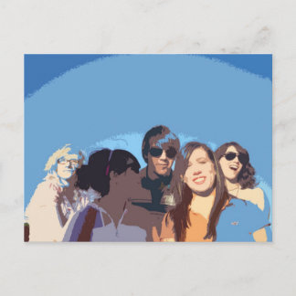 Postal grupo alterado en el estadio de béisbol