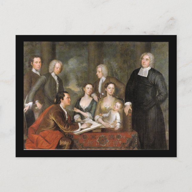 Postal Grupo Bermudas, por John Smibert (Anverso)