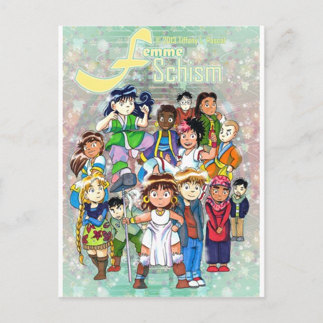 Postal Grupo Chibi de Femme Schism (Anverso)