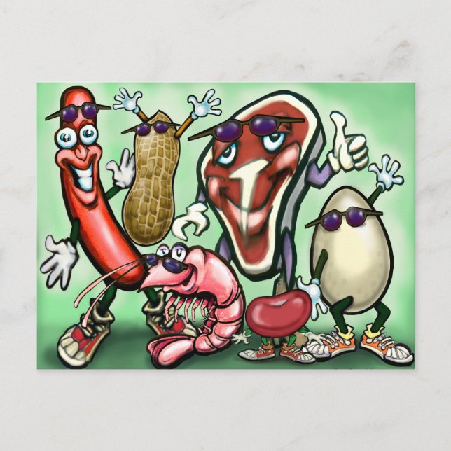Postal Grupo de alimentos para proteínas cárnicas (Anverso)