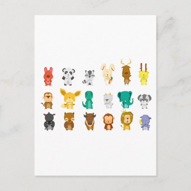 Postal Grupo de animales curados (Anverso)