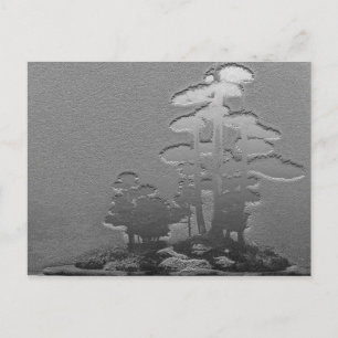 Postal Grupo de árboles bonsai en gris metálico