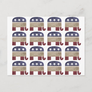 Postal Grupo de Elefantes GOP Republicano Político