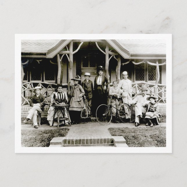 Postal Grupo de la Familia, c.1900 (foto b/w) (Anverso)