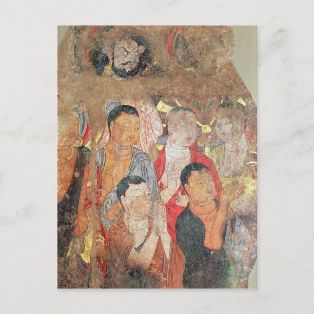 Postal Grupo de monjes y Buda (Anverso)