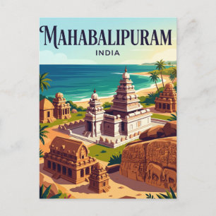 Postal Grupo de Monumentos en Mahabalipuram India