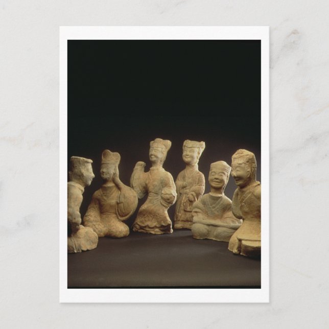 Postal Grupo de músicos, bailarines y sirvientes (terraco (Anverso)